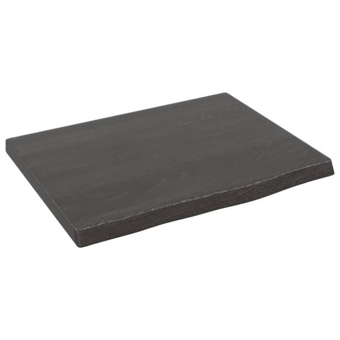 VXL8720845814670_a_en_hd_1.jpg Étagère murale marron foncé 40x30x2 cm bois chêne massif traité – Image 1
