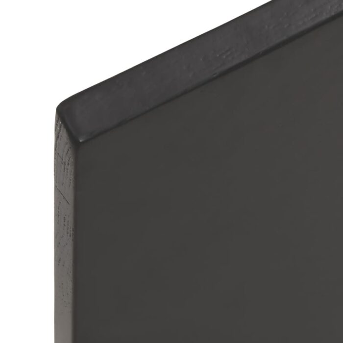 Étagère murale marron foncé 40x30x2 cm bois chêne massif traité – Image 2