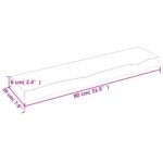 Étagère murale marron foncé 80x20x6 cm bois chêne massif traité – Image 5