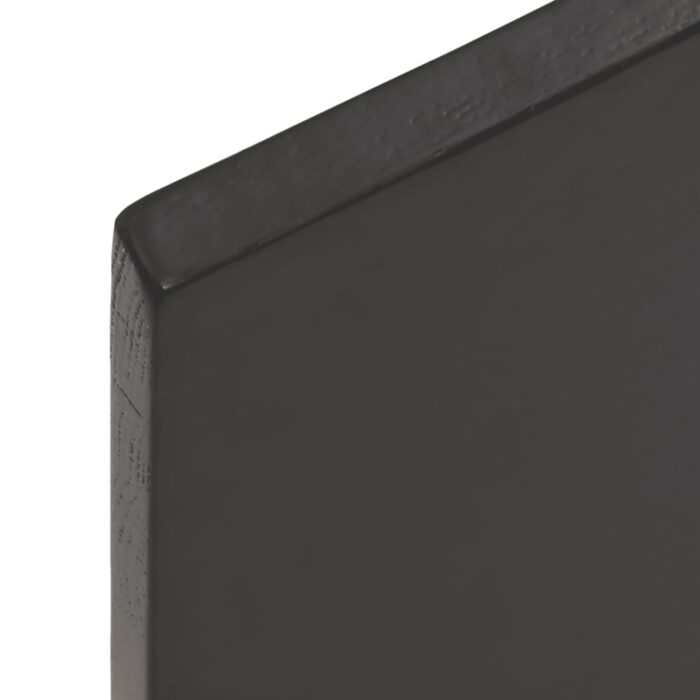 Étagère murale marron foncé 100x50x2cm bois chêne massif traité – Image 2