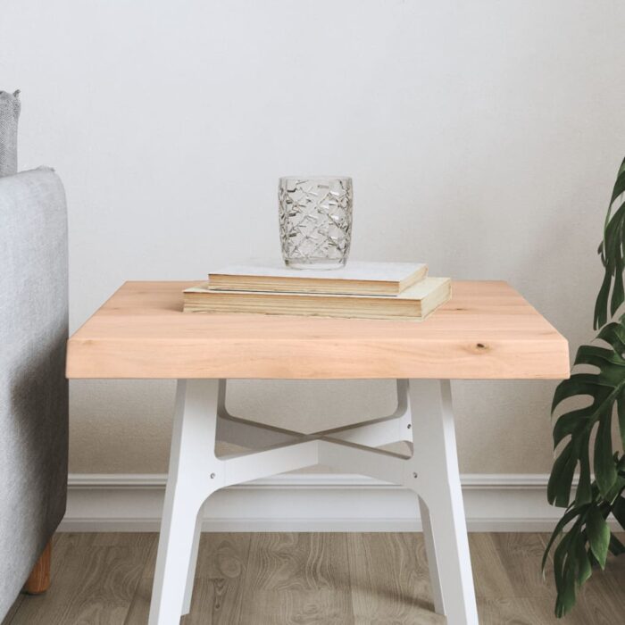 Dessus de table bois massif non traité bordure assortie – Image 1