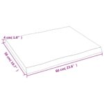 Dessus de table bois massif non traité bordure assortie – Image 3