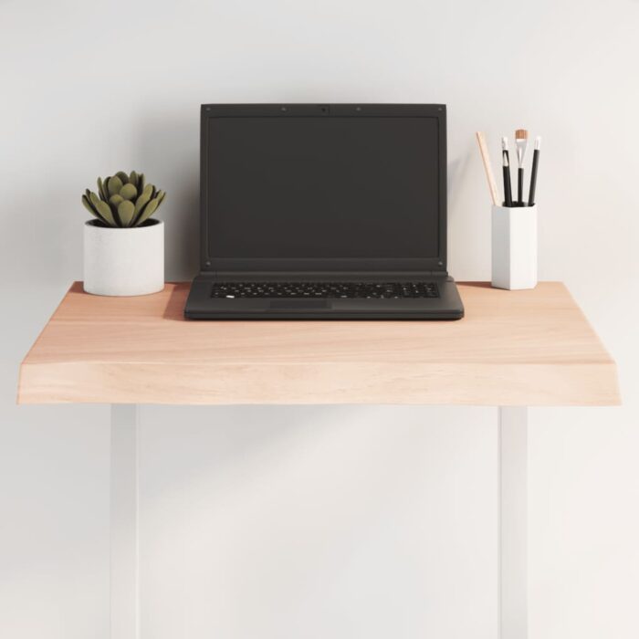 Dessus de table bois massif non traité bordure assortie – Image 1