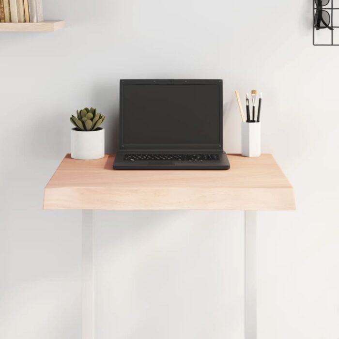 Dessus de table bois massif non traité bordure assortie – Image 1