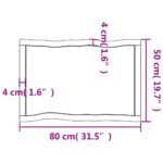 Dessus de table bois massif non traité bordure assortie – Image 8