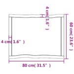 Dessus de table bois massif non traité bordure assortie – Image 7