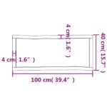 Dessus de table bois massif non traité bordure assortie – Image 8