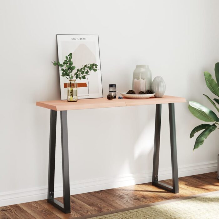 Dessus de table bois massif non traité bordure assortie – Image 1