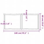 Dessus de table bois massif non traité bordure assortie – Image 9