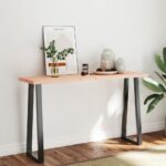 Dessus de table bois massif non traité bordure assortie