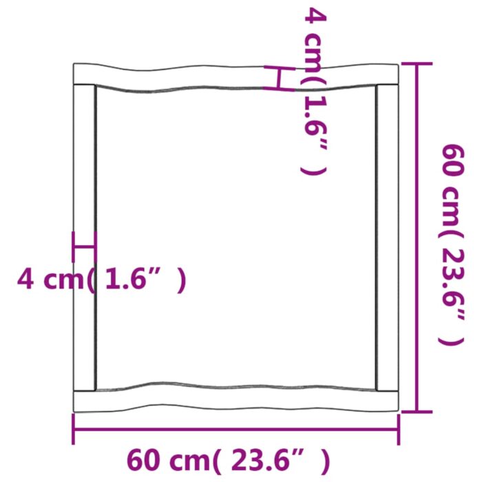 Dessus de table bois massif traité bordure assortie – Image 8