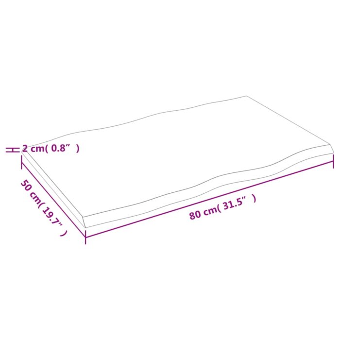 Dessus de table bois chêne massif traité bordure assortie – Image 4