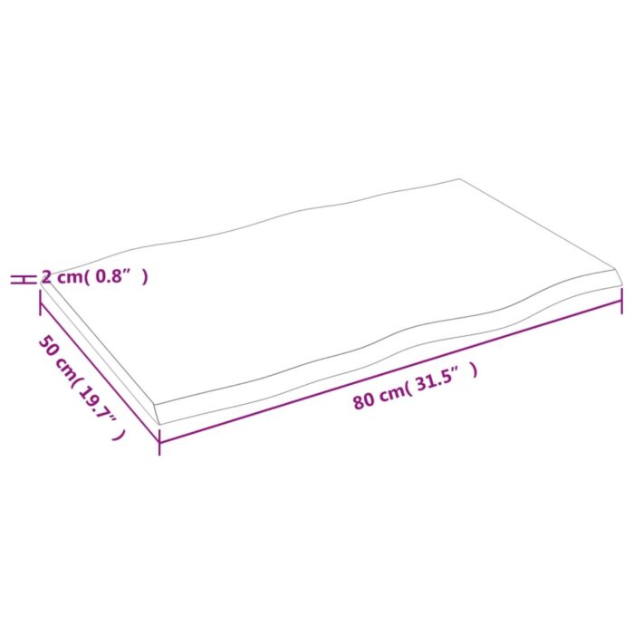 Dessus de table bois chêne massif traité bordure assortie – Image 5