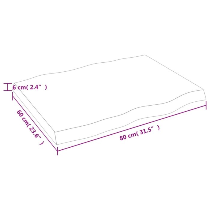 Dessus de table bois massif traité bordure assortie – Image 6