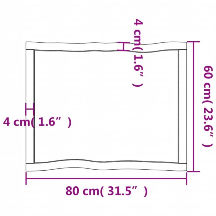 Dessus de table bois massif traité bordure assortie – Image 8
