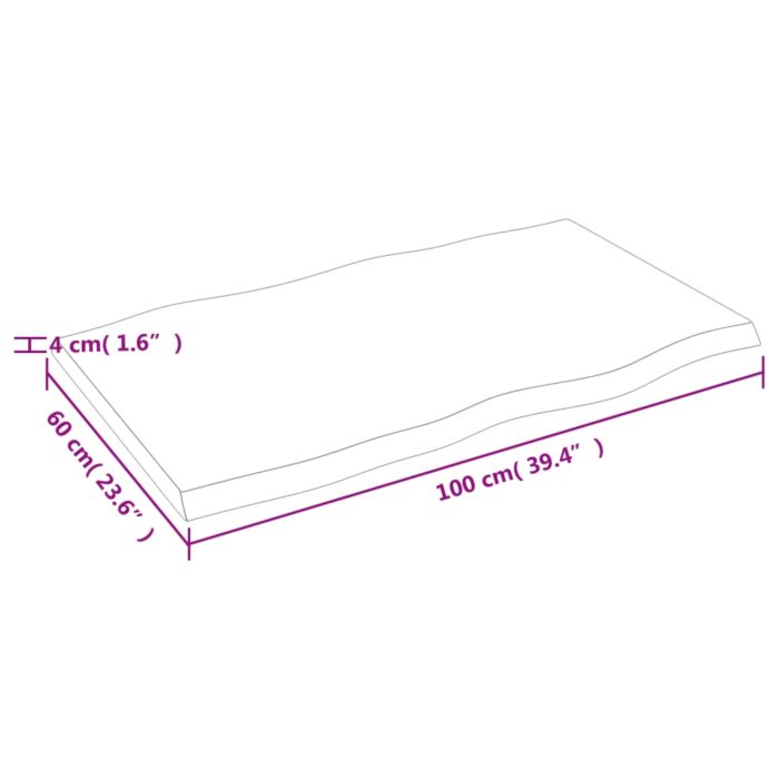 Dessus de table bois massif traité bordure assortie – Image 6