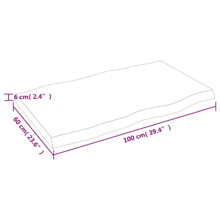 Dessus de table bois massif traité bordure assortie – Image 7