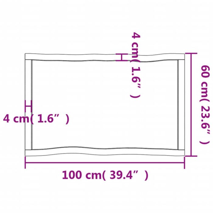 Dessus de table bois massif traité bordure assortie – Image 8