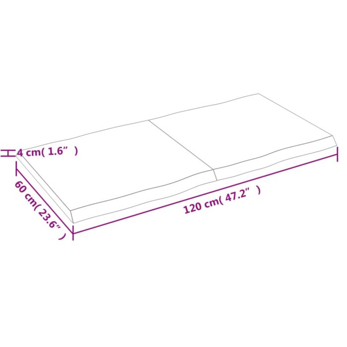 Dessus de table bois massif traité bordure assortie – Image 4