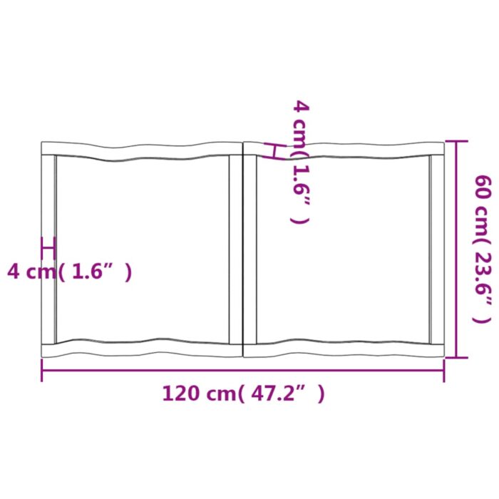 Dessus de table bois massif traité bordure assortie – Image 9