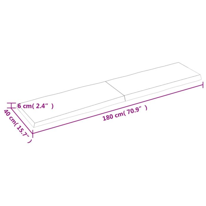 Dessus de table bois massif traité bordure assortie – Image 4