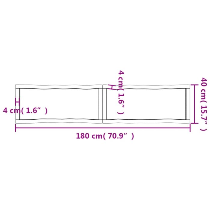 Dessus de table bois massif traité bordure assortie – Image 9