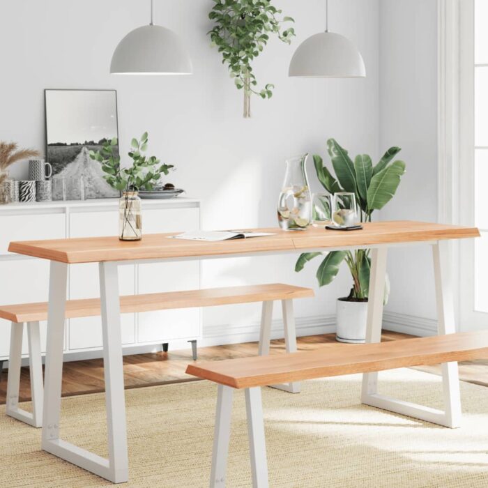 Dessus de table bois massif traité bordure assortie – Image 1