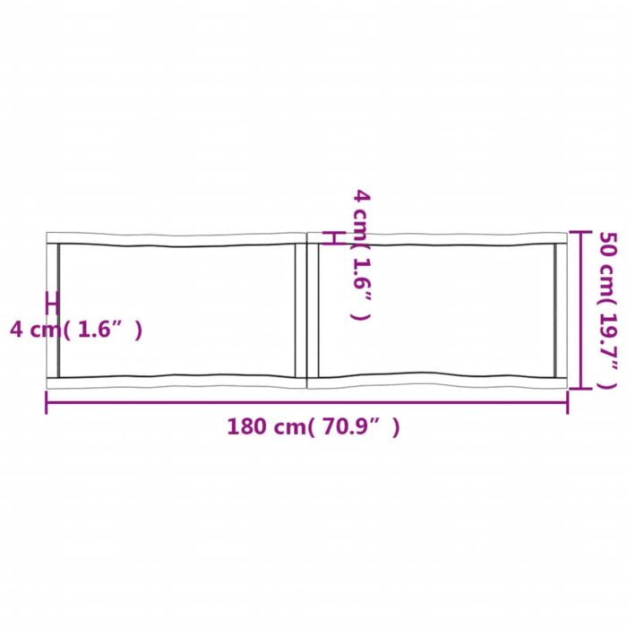 Dessus de table bois massif traité bordure assortie – Image 9