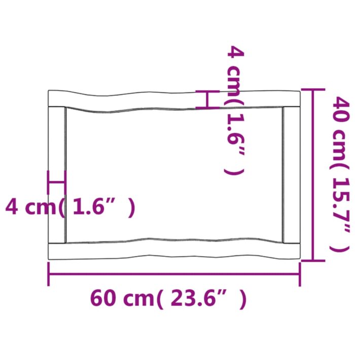 Dessus de table bois massif traité bordure assortie – Image 8