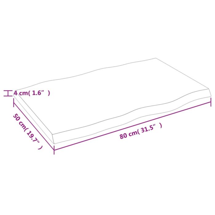 Dessus de table bois massif traité bordure assortie – Image 3