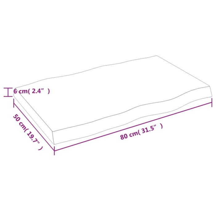 Dessus de table bois massif traité bordure assortie – Image 6