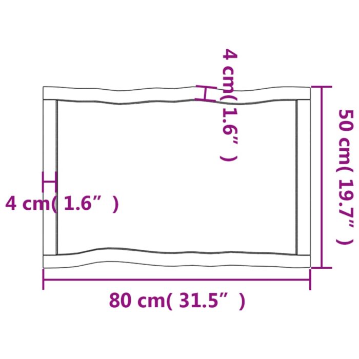 Dessus de table bois massif traité bordure assortie – Image 8