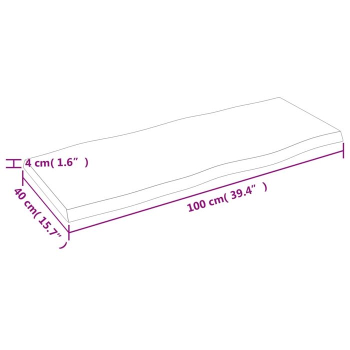 Dessus de table bois massif traité bordure assortie – Image 7