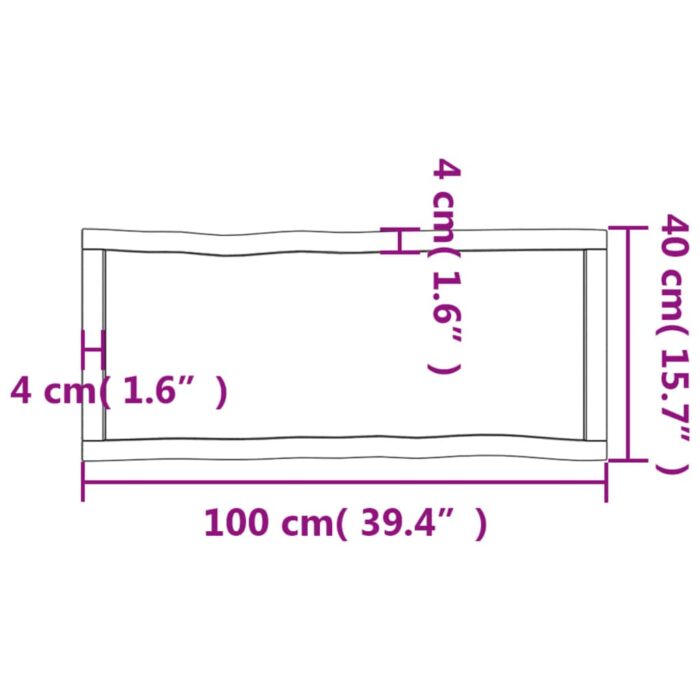 Dessus de table bois massif traité bordure assortie – Image 8