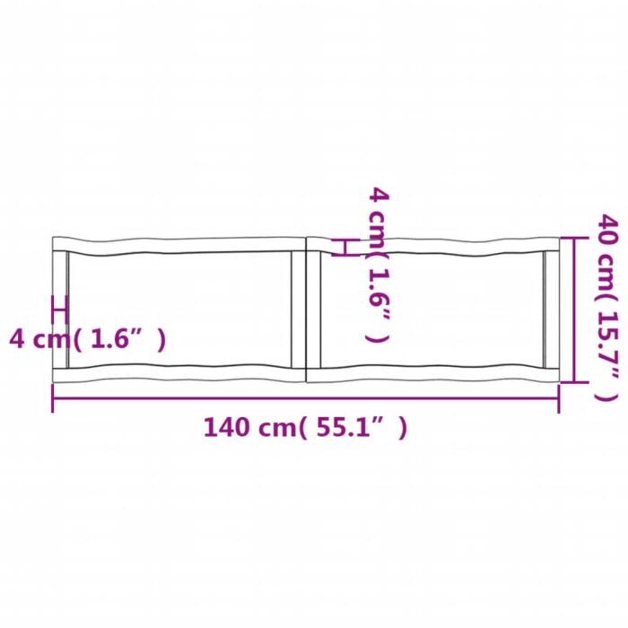 Dessus de table bois massif traité bordure assortie – Image 9