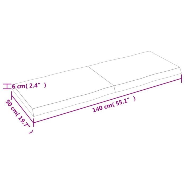 Dessus de table bois massif traité bordure assortie – Image 4