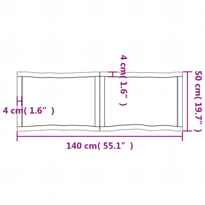 Dessus de table bois massif traité bordure assortie – Image 9
