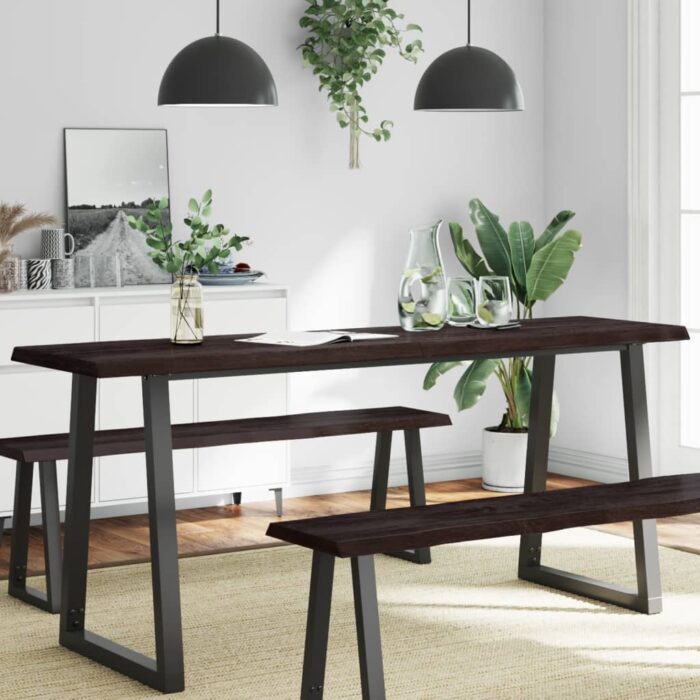 Dessus de table bois massif traité bordure assortie – Image 1
