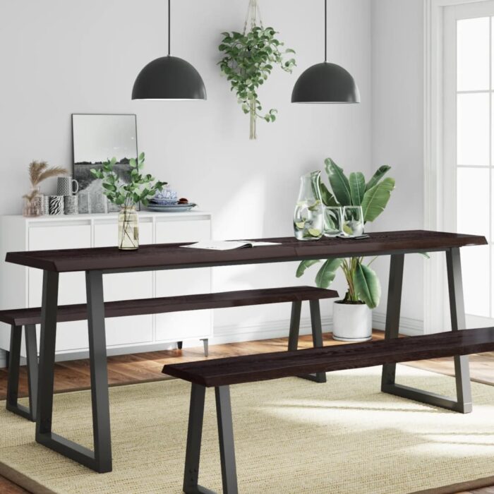 Dessus de table bois massif traité bordure assortie – Image 1