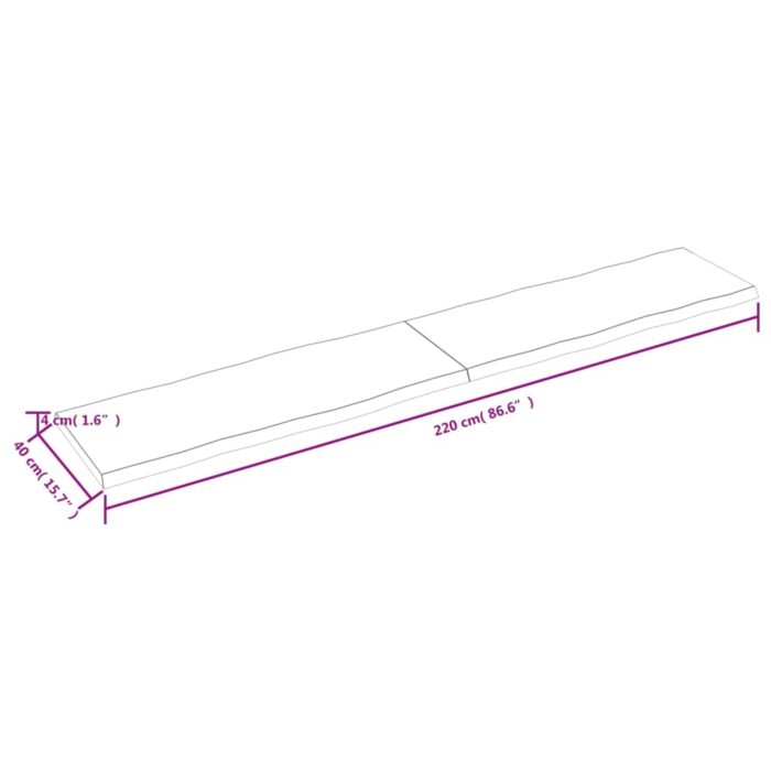 Dessus de table bois massif traité bordure assortie – Image 4