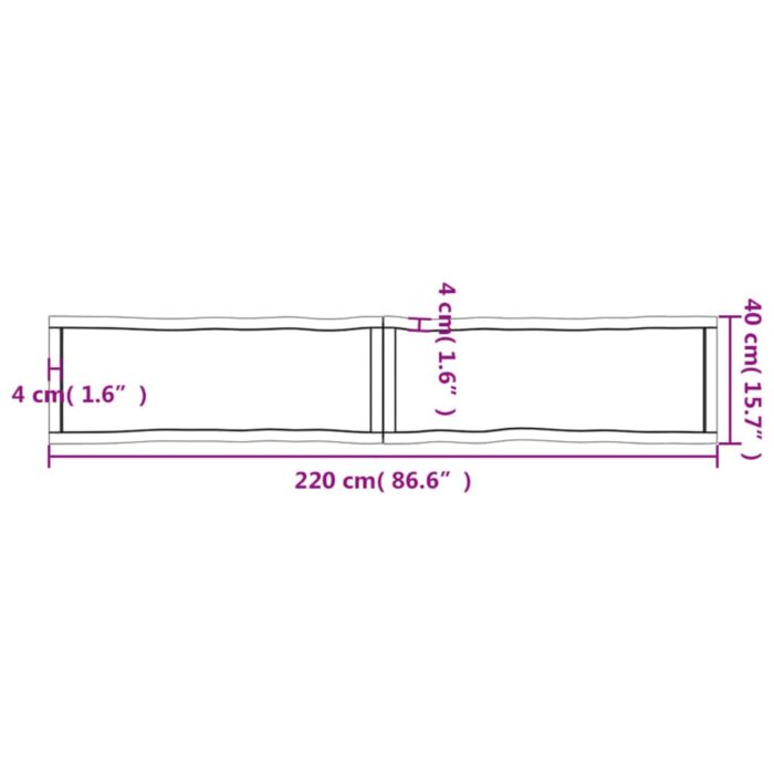Dessus de table bois massif traité bordure assortie – Image 9