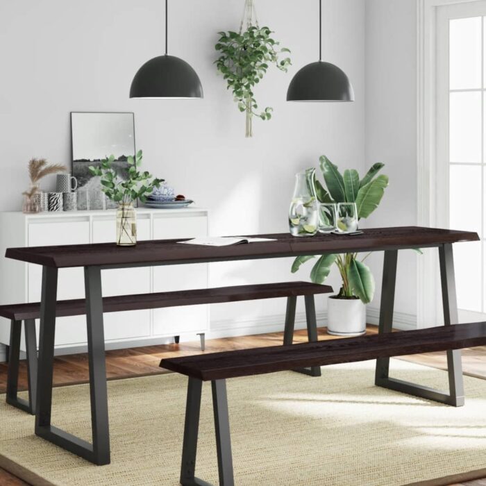 Dessus de table bois massif traité bordure assortie – Image 1