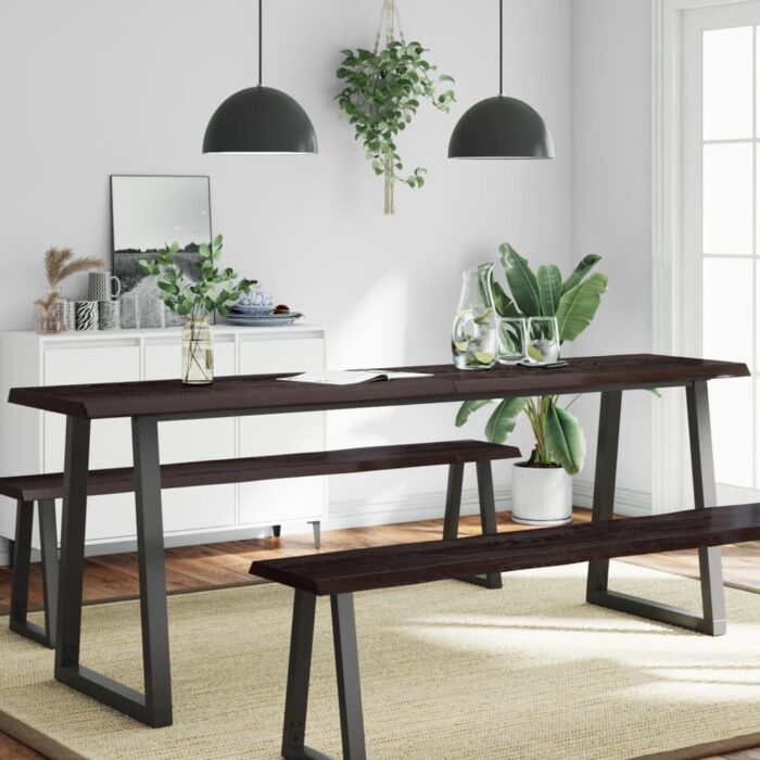 Dessus de table bois massif traité bordure assortie – Image 1