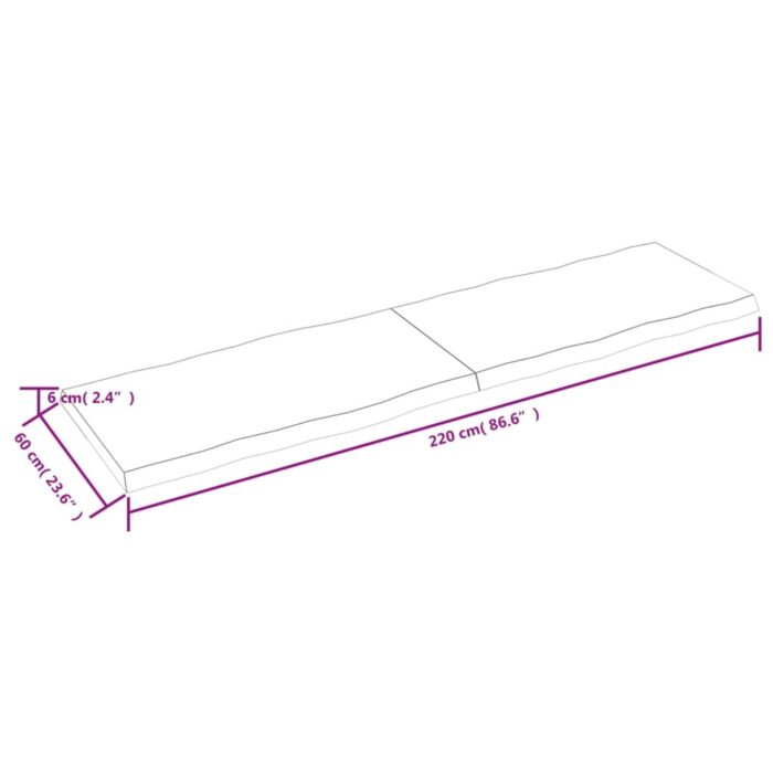 Dessus de table bois massif traité bordure assortie – Image 4