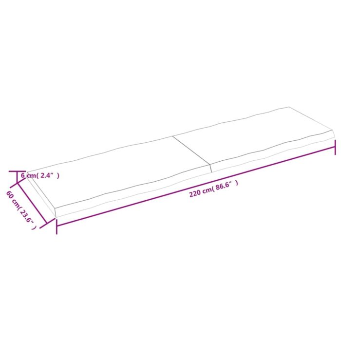 Dessus de table bois massif traité bordure assortie – Image 7