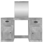 Coiffeuse avec miroir gris béton 130x50x132,5 cm – Image 4
