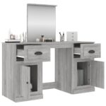 Coiffeuse avec miroir sonoma gris 130x50x132,5 cm – Image 3