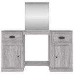 Coiffeuse avec miroir sonoma gris 130x50x132,5 cm – Image 4