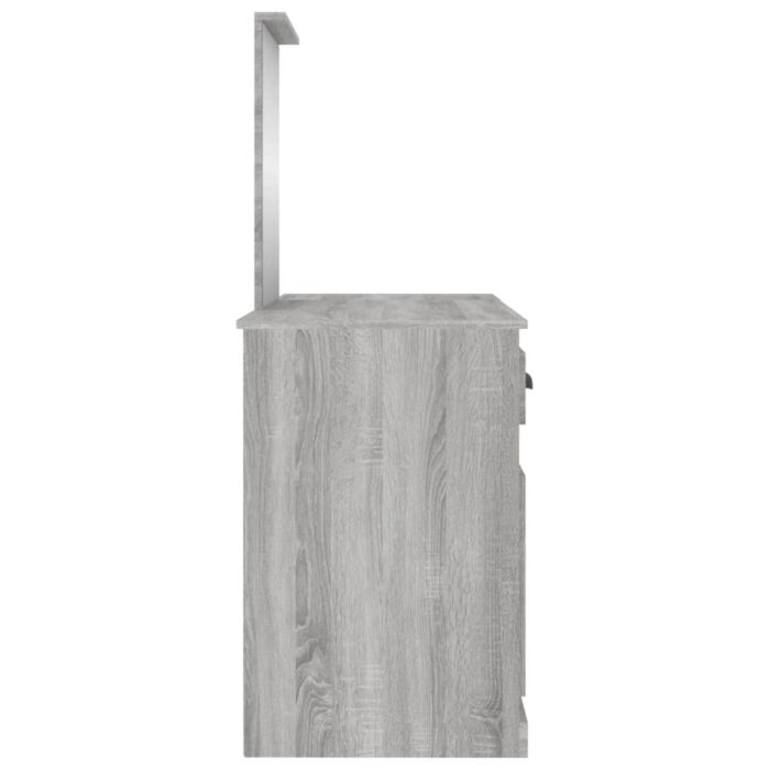 Coiffeuse avec miroir sonoma gris 130x50x132,5 cm – Image 5