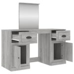 Coiffeuse avec miroir sonoma gris 130x50x132,5 cm – Image 6